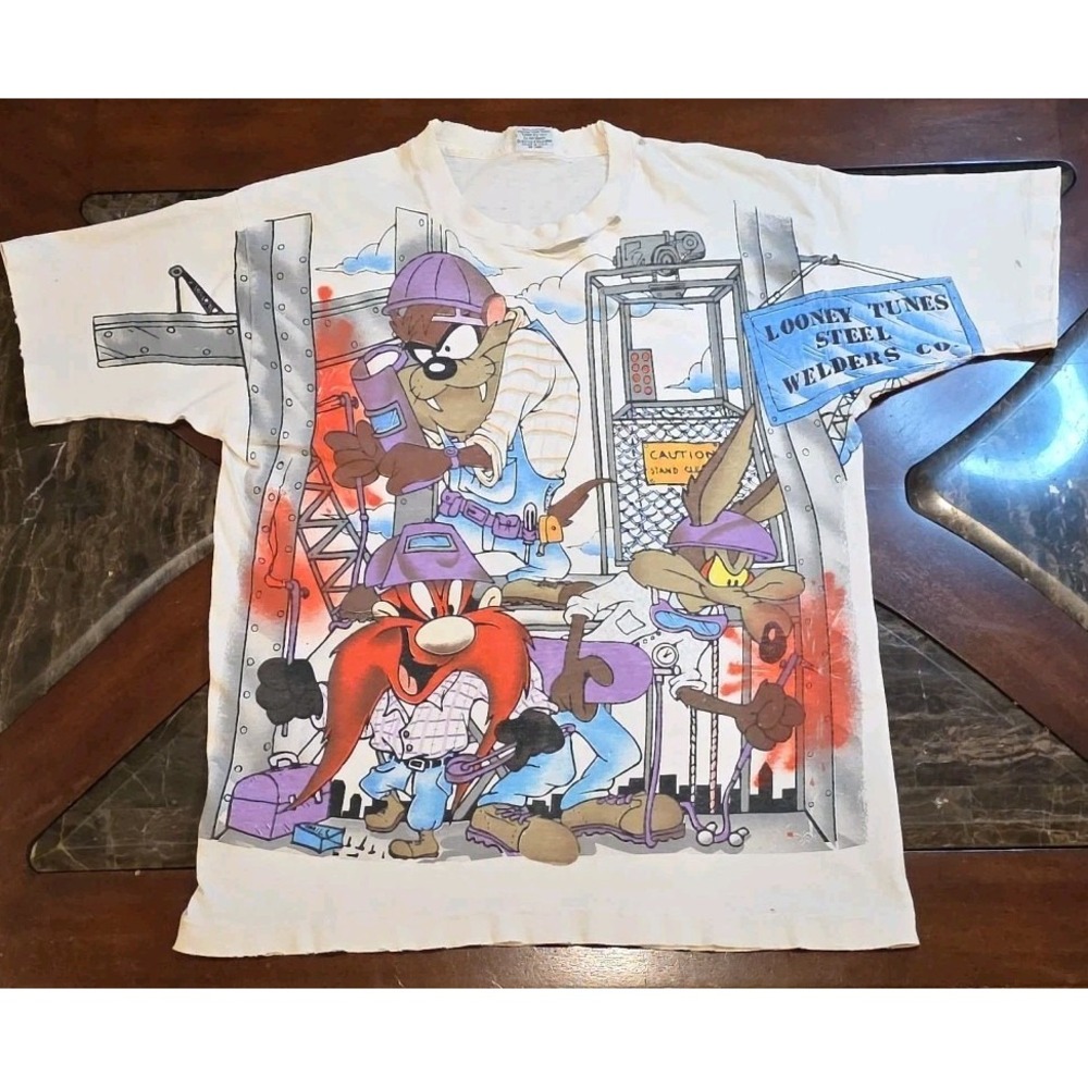 Vtg Single Stich 1994looney Tunes Streetwear Shirt Rare Nerves Of Steel Rare